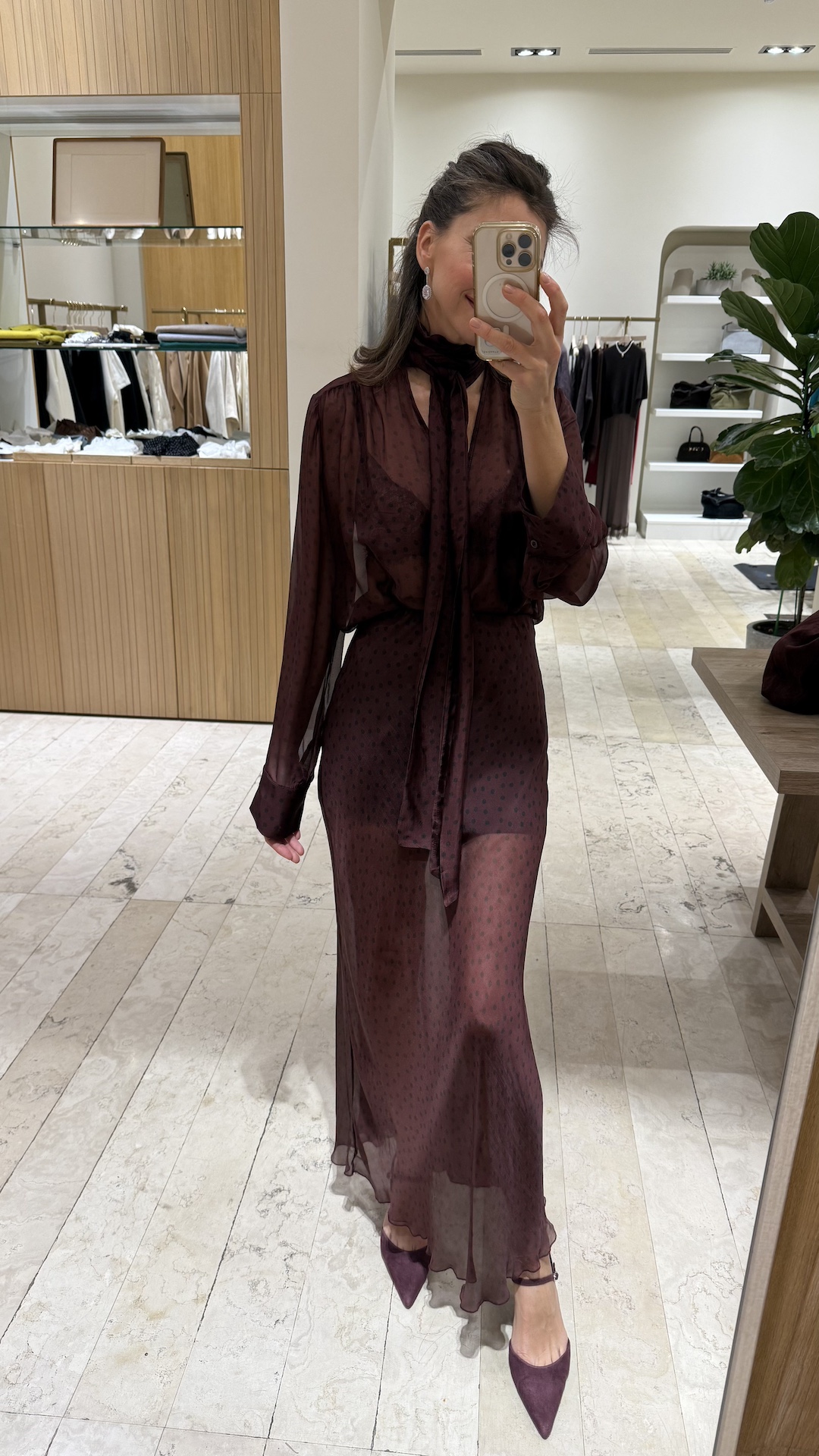 Юбка из шелка и вискозы в горошек