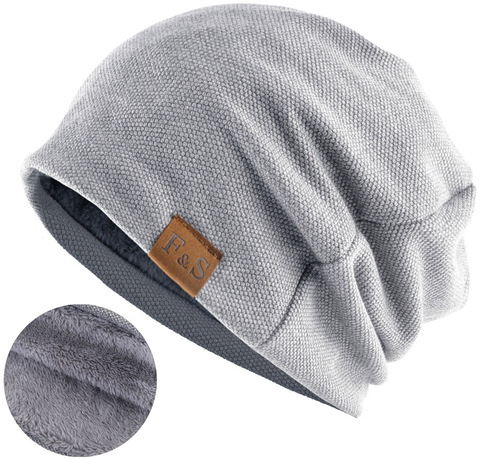 Картинка шапка-бини Skully Wear YZM-760-F light grey - 1
