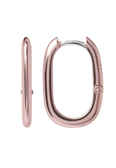 Серьги "База" из серебра 2 см Розовые