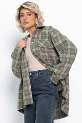 Пальто-рубашка Хармони (зелено-коричневая) Б15040-5М LT Collection