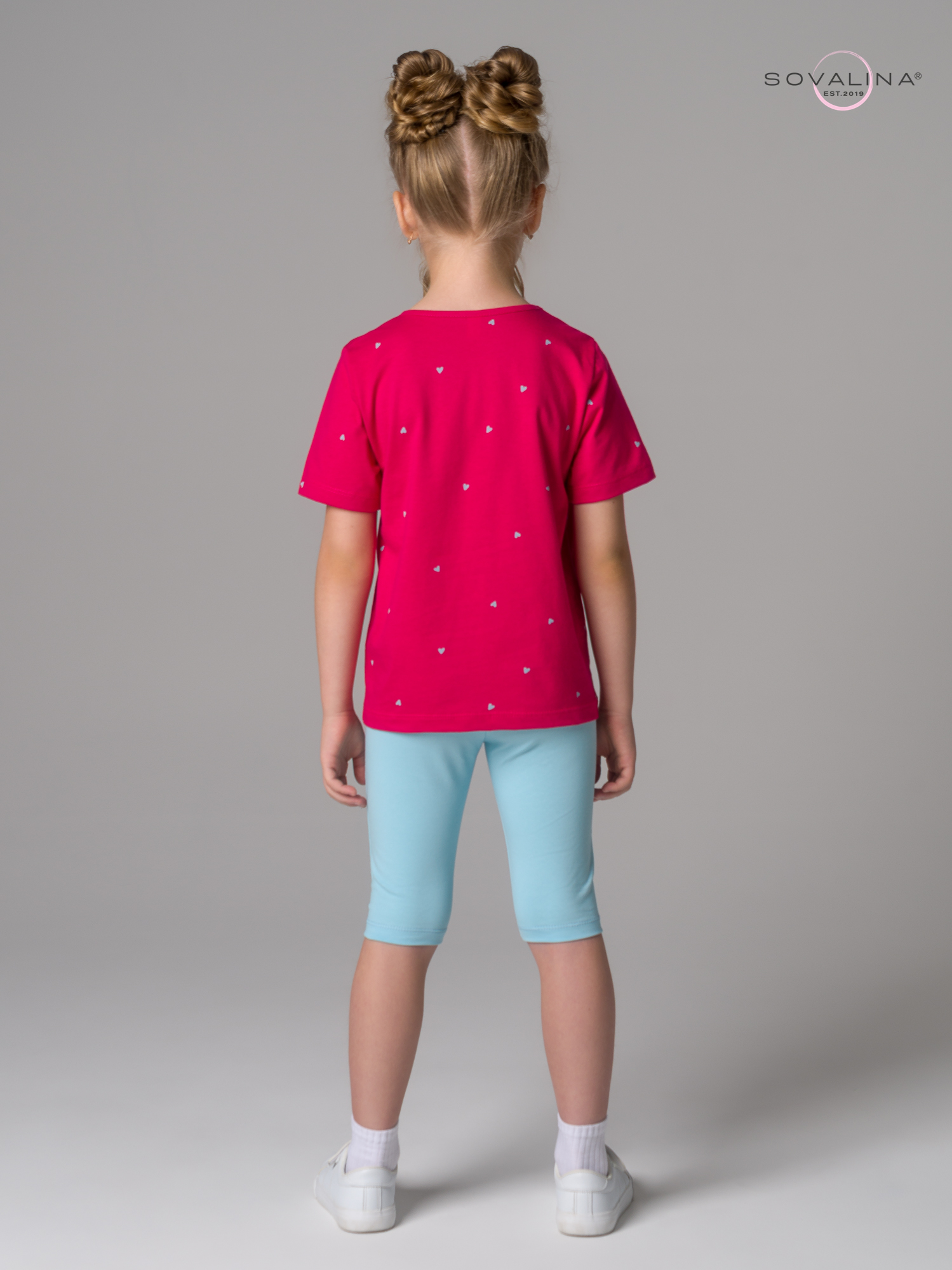 Костюм Актив сердечки малина-голубой