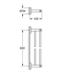 Держатель Полотенца Двойной Grohe Essentials 654mm 40802001