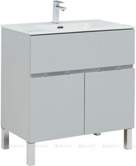 Aquanet 274121 Тумба с раковиной Алвита new 80 напольная 1 ящ., 2 дв. цв.серый (274121) фото