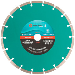 55-775 Диск отрезной алмазный сегментный 230 x 2.4 x 7.0 x 22.2 мм GREATFLEX LIGHT
