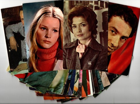 №38 Открытки Артисты и актёры СССР 1970–1980-е г. 25 штук. Цветные, чистые, без повторов