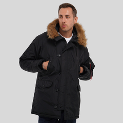 Парка Alpha Industries N-3B Logo Oxford Parka Black (Черная)