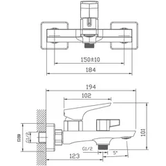 Смеситель для ванны HAIBA HB60726-5, золото