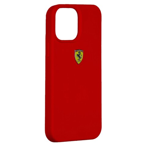 Силиконовый чехол Ferrari для iPhone 13 Pro Max (Красный)