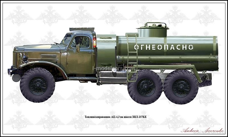 Modellino Camion Cisterna 1:43 &ndash; ZIL 157 K ATZ 3 Militare USSR Con Caricatore &ndash; Diecast #98