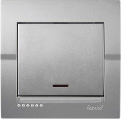 DERIY 702 2828 111 Выкл. с подсветкой серебристый металлик