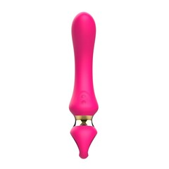 Розовый изогнутый вибромассажер Moon Vibrator - 21,1 см. - 