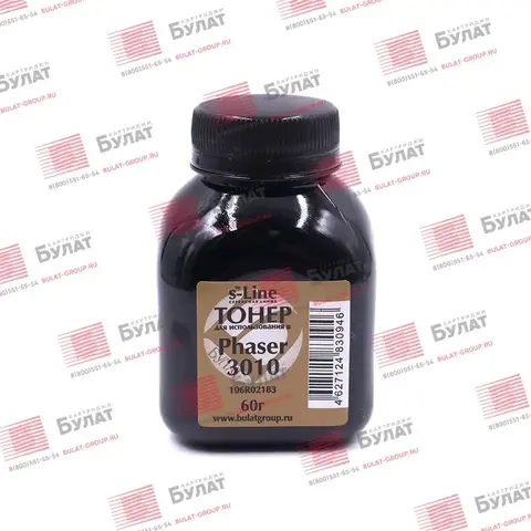 Тонер БУЛАТ s-Line Phaser 3010 для Xerox Phaser 3010 (Чёрный, банка 60 г)