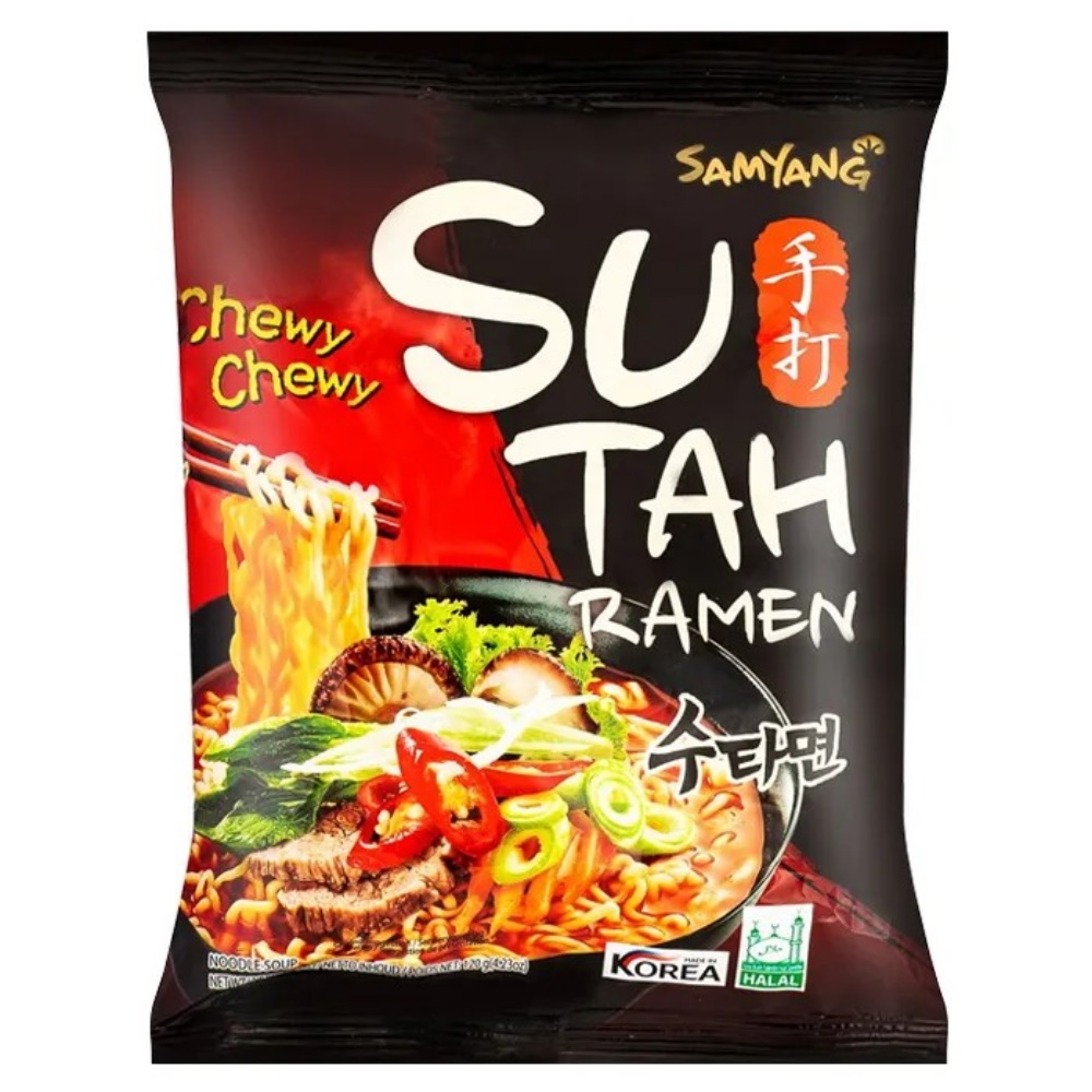 Лапша быстрого приготовления Samyang Sutah Ramen острая со вкусом говядины,  120 г (Корея) 01363 – купить по цене 130 ₽ в интернет-магазине ohmygeek.ru