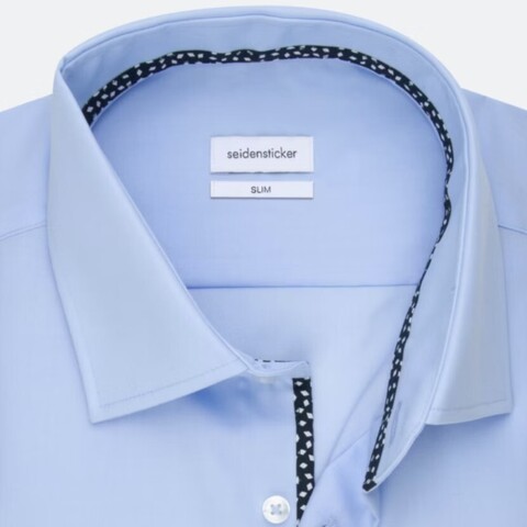Сорочка Seidensticker Slim Fit 01.653760-14 с отделкой голубая