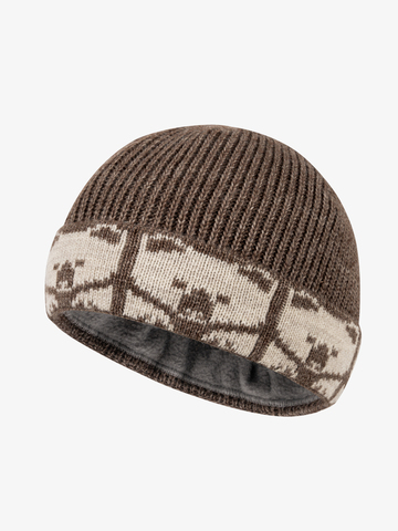 Утеплённая шапка «7 Русских Медведей» с флисовой подкладкой, коричневого цвета / Распродажа