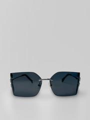 Очки 1196 прямоугольные без оправы с закругленными линзами и логотипом