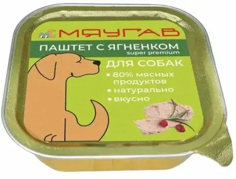 МЯУГАВ консервы для собак паштет (ягненок) 100 гр