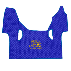 Ковры SCANIA 6 серии G (автомат), (экокожа, синий, синий кант, желтая вышивка)