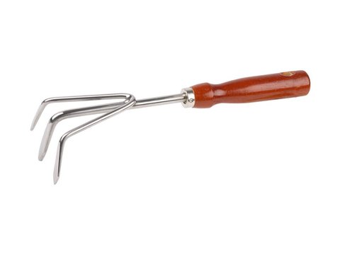 GRINDA 280 мм, 3 зубца, нержавеющая сталь, деревянная ручка, Рыхлитель (8-421143)
