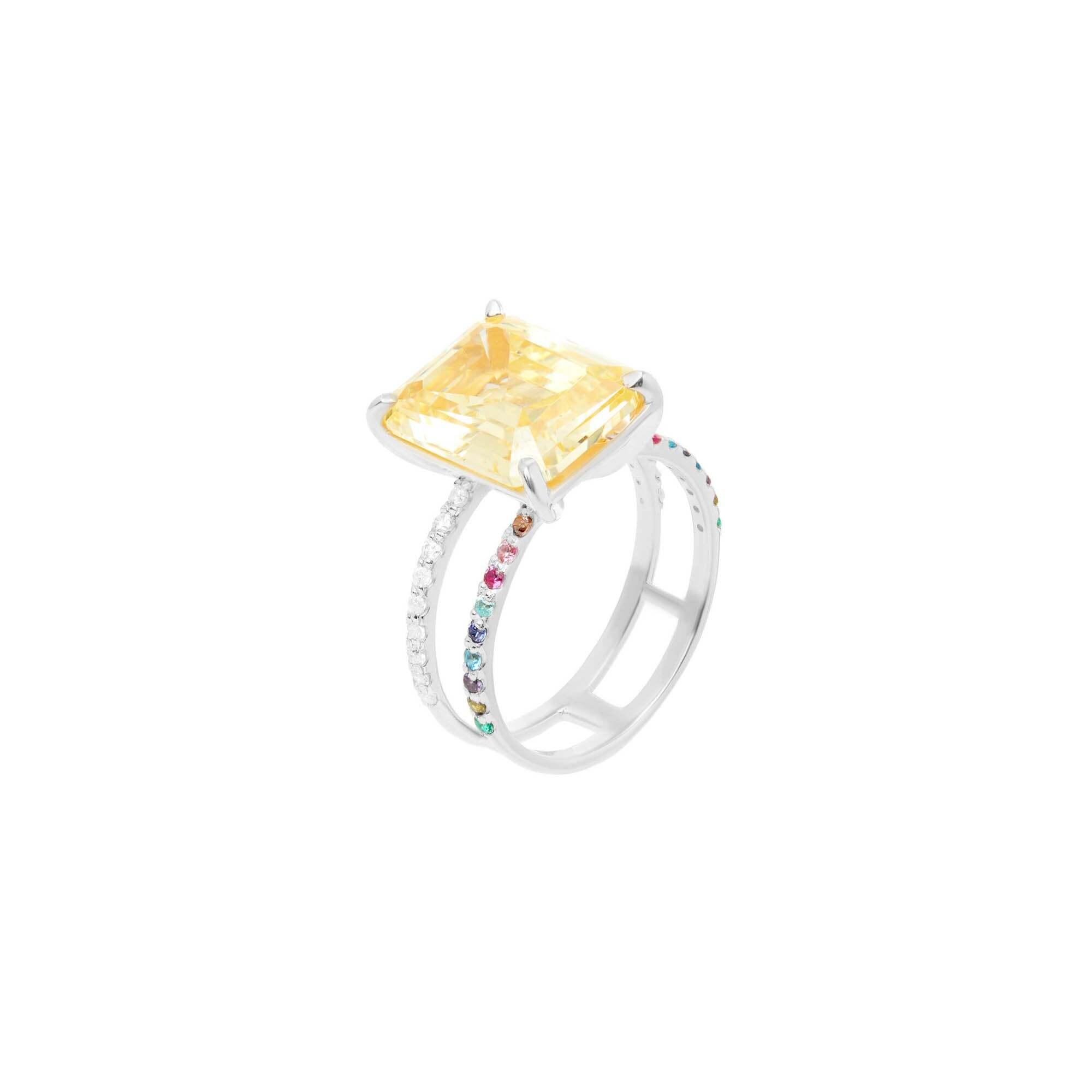 Кольцо Shine Bright Ring – Yellow Silver
