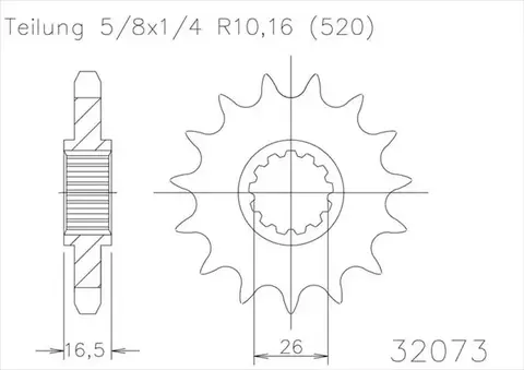 Звезда ведущая 50-32073 16S