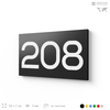 Номер на дверь 208, табличка на дверь для офиса, квартиры, кабинета, аудитории, склада, черная 120х70 мм, Айдентика Технолоджи