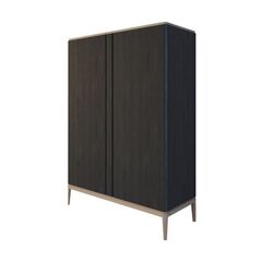 Шкаф 2-створчатый Иконс (черный/беленый дуб)