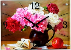 Часы 21 Век настенные  4056-443 "Пионы в кувшине"