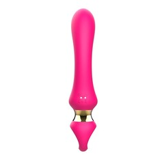 Розовый изогнутый вибромассажер Moon Vibrator - 21,1 см. - 