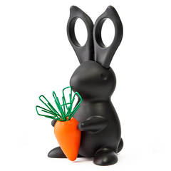Ножницы+магнит со скрепками bunny, черный