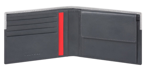 Кошелек мужской Piquadro Urban, серый/черный, кожа натуральная (PU257UB00R/GRN)