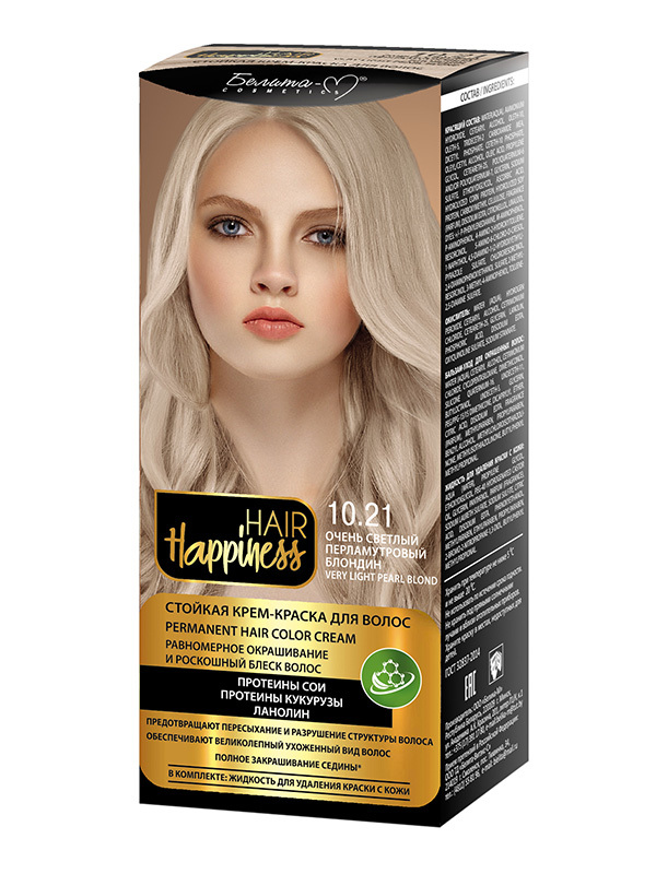 Белита М Hair Happiness Крем-краска для волос аммиачная 10.21 светлый перламутровый блондин