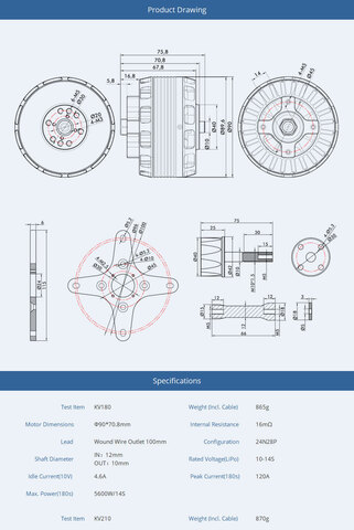 T-Motor AT8020 55CC KV180
