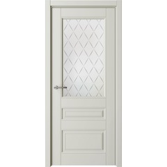 Межкомнатная дверь эмаль Классика 3 латте со стеклом