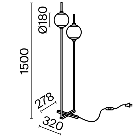 Торшер светодиодный Maytoni The Sixth Sence Z020FL-L12BK