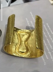 53247 - Браслет манжета ЗАМОЧНАЯ СКВАЖИНА широкий в стиле Schiaparelli