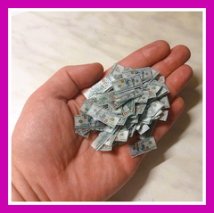 Посыпка для Торта Деньги Доллары 2.5*1 см, 160 шт (вафельная бумага)