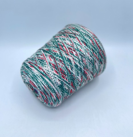 Filati Venezia (пр.Италия),art-Calzetteria, 4/16 400/100гр, 75%Меринос, 25%Полиамид+Люрекс, цвет-Рождественская ель(1169), арт-36628