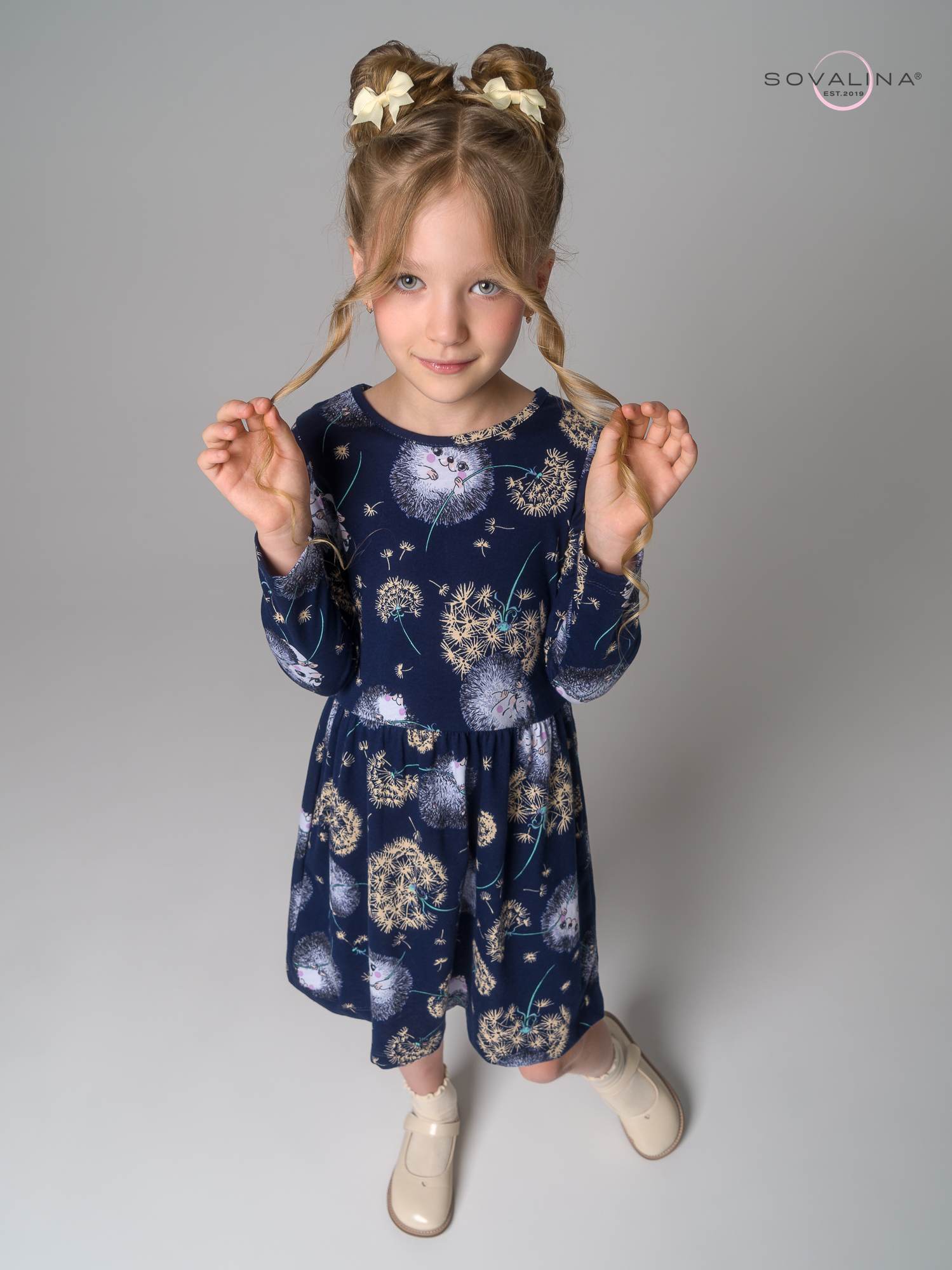 Платье Эля ежик с одуванчиком