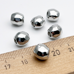 Бусина Бочонок, цвет серебро (родий), размер 8,5*8,7 мм, цена за 1 шт