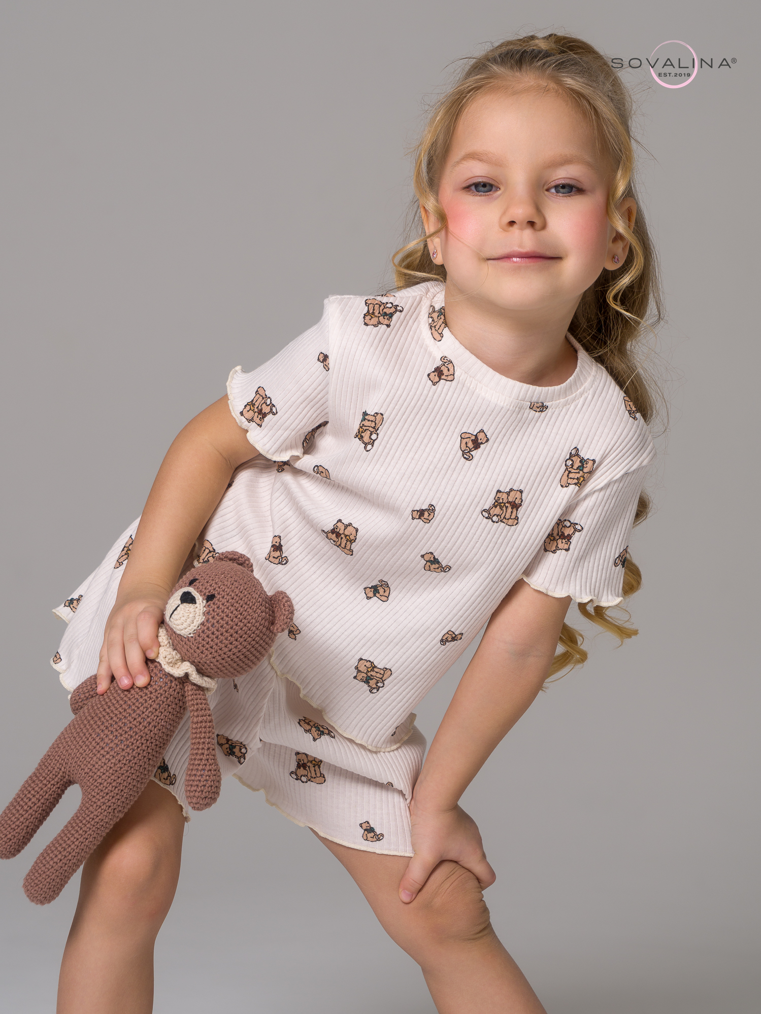 Пижама Элли мишутки на молоке