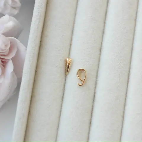 Бейл, держатель для кулона, 7,6*2,7 мм, позолота, Б031