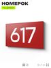 Номер на дверь 617, табличка на дверь для офиса, квартиры, кабинета, аудитории, склада, красная 120х70 мм, Айдентика Технолоджи