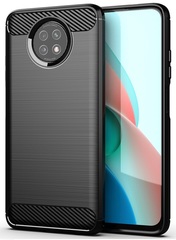 Чехол защитный черный для Xiaomi Redmi Note 9T, серия Carbon от Caseport