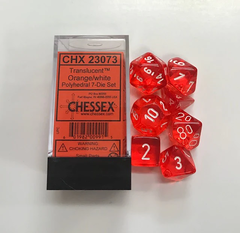 Chessex 7-dice set Orange/White