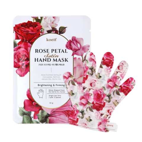 Koelf Rose petal satin hand mask Маски-перчатки для рук «роза»