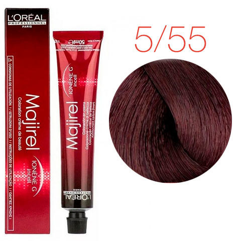 L'Oreal Professionnel Majirel 5.55 (Светлый шатен глубокий красный) - Краска для волос