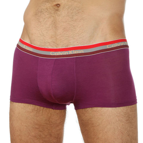 Мужские трусы хипсы фиолетовые c трехцветной резинкой Calvin Klein Modal Hip Boxer RGB