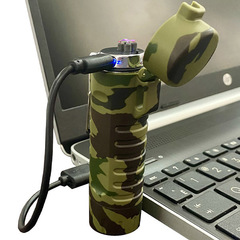 USB-фонарик с ветростойкой дуговой зажигалкой (камуфляж)