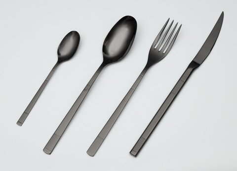 Набор столовых приборов на 6 персон 24 предмета Belo Inox Capri черный